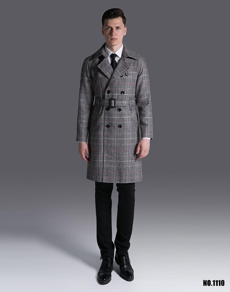 

Classic Fall/Winter Long Tartan Trench For Man England Plus Size -6XL Causal Coat Male Fashion Double Breasted Overcoat Men' Coats