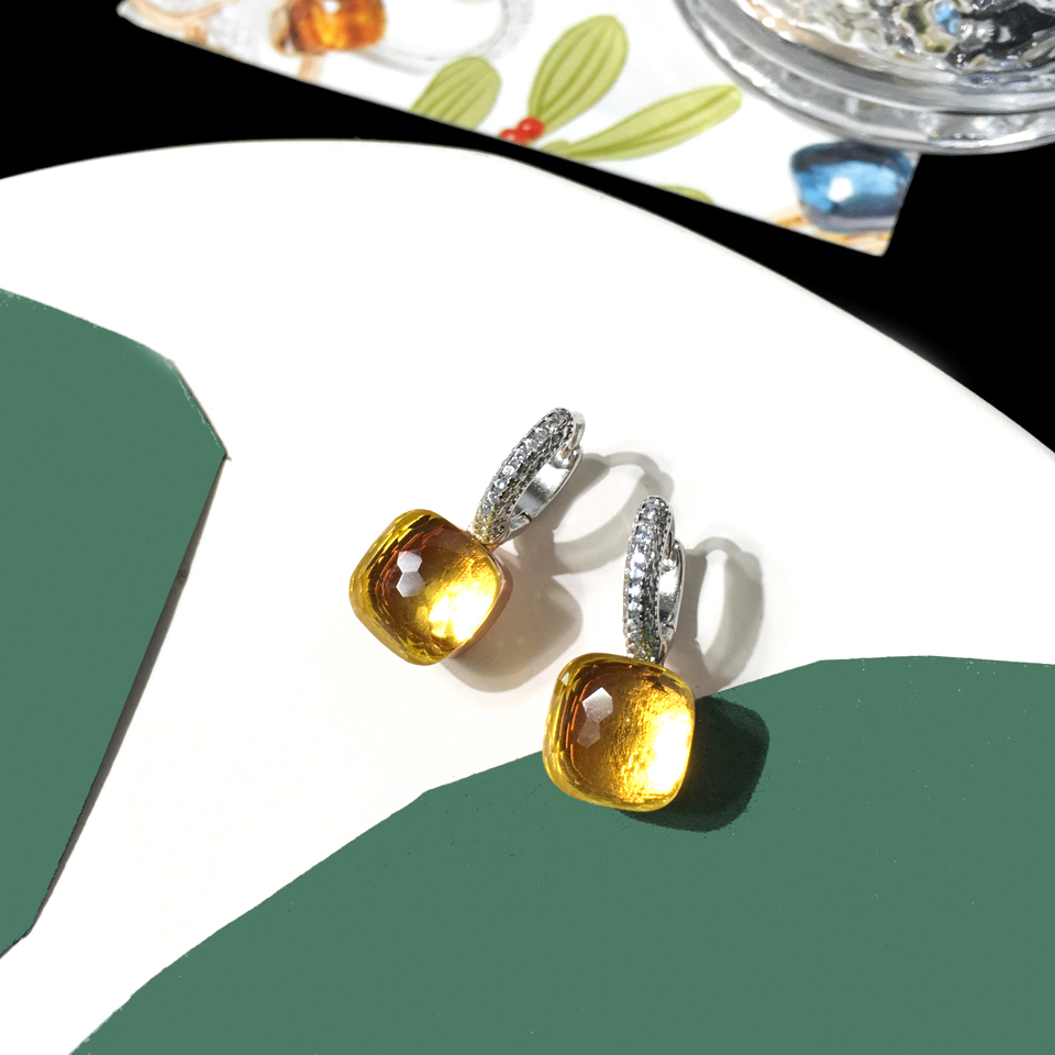 Simple Fashion Charm Jewelry Stunning Real 925 Sterling Silver Round Cut White Diamond Gemstones Party Women Wedding Bridal Stud Earring Pochette-image-754143952