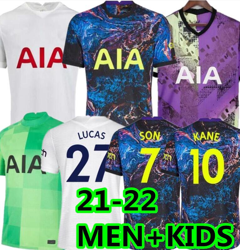

21 22 KANE SON BERGWIJN NDOMBELE Soccer Jerseys 2021 2022 Tottenham DELE jersey Football shirt LO CELSO Morgan BALE LAMELA 4TH Men + KIDS, 21 22 away kids