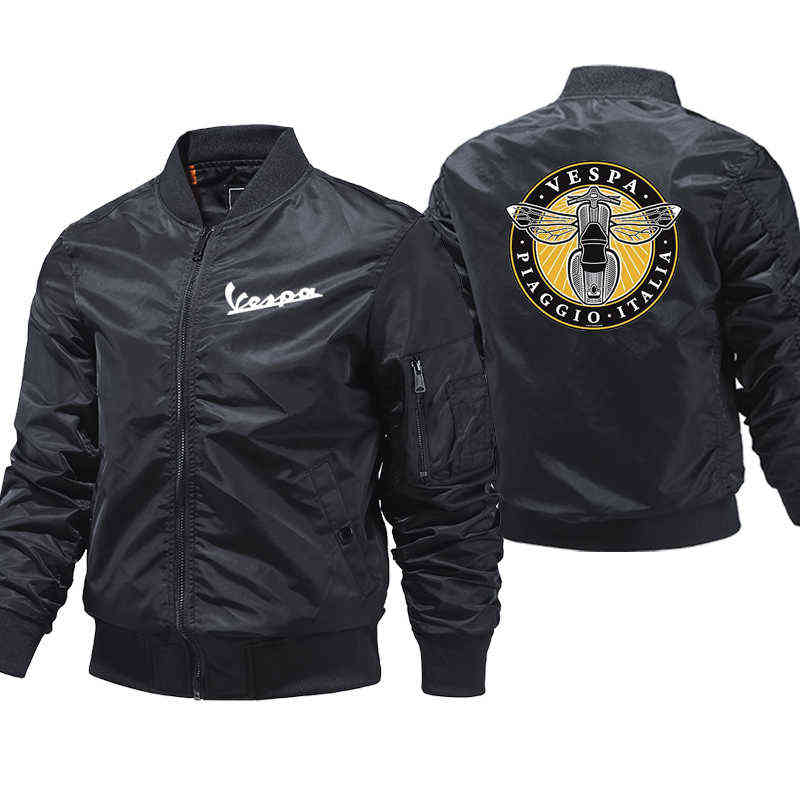 

Vespa Jacket Mens Clothes Streetwear Mens Bomber Jackets and Coat Ropa Hombre 5xl Large Size Thick Aviator, Black