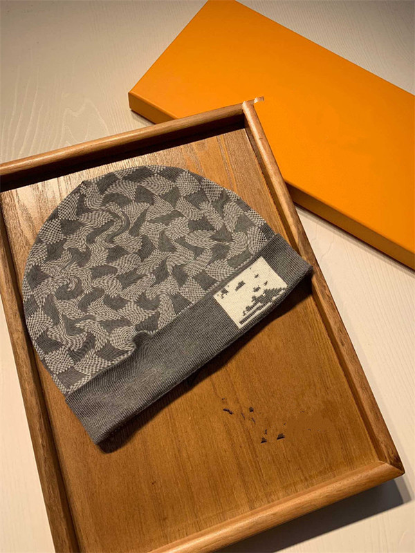 

High quality beanie unisex knitted hat Plaid Letters Casual Skull Caps sports ladies casual outdoor Beanies Fashion hats 23659, 6 without box
