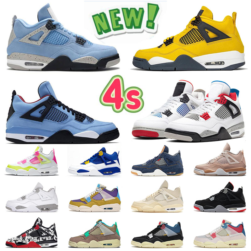 

AAA+ Quality Junpman 4 Basketball Cactus Jack Designers Shoes Sail Off Trainers Black Cat 4s Sports Sneakers University Blue Fire Red Men Women White Cement, # white oreo 36-47