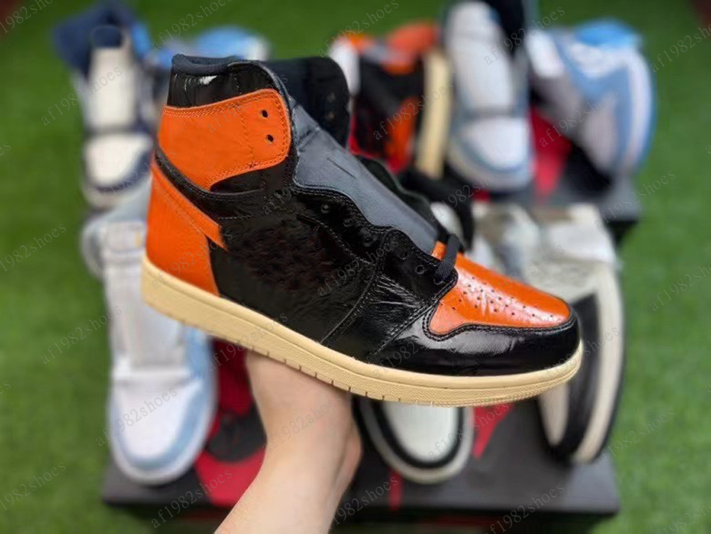 

1 High OG 1s Fashion Basketball Shoes Shattered Backboard 3.0 Orange Patent Grey Shadow Red Black Toe Athletic Trainers Outdoor Sports Sneakers Designer, 01