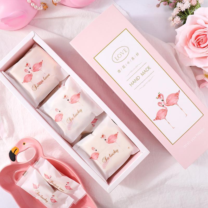 

Gift Wrap Creative Flamingo Cookie Box Cute Pink Candy Pineapple Cake Packaging Paper Boxes Wedding Party Decorative Bags