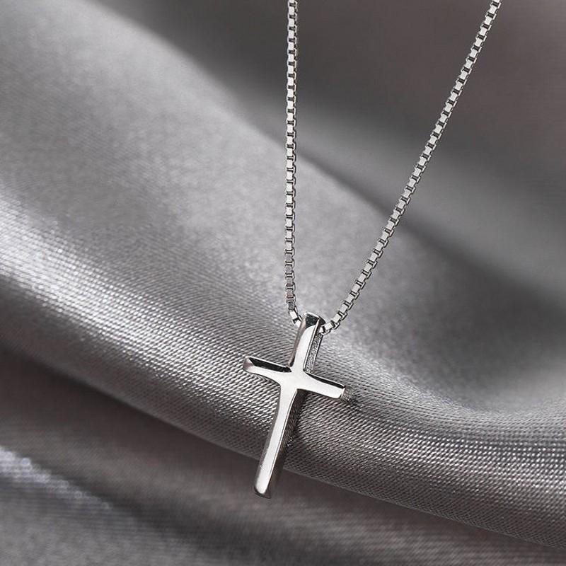 

Pendant Necklaces Simple Classic Cross Pendants Women Silver Color Chain Choker Necklace Female Bohemian Metal Jewelry Bijoux Collares