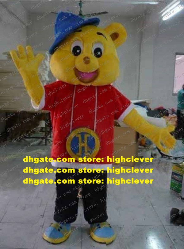 

Likable Yellow Hip Hop Harry Bear Mascot Costume Mascotte Adult With Small Blue Hat Big Eyes Smiling Face No.2775 Free Ship, As in photos