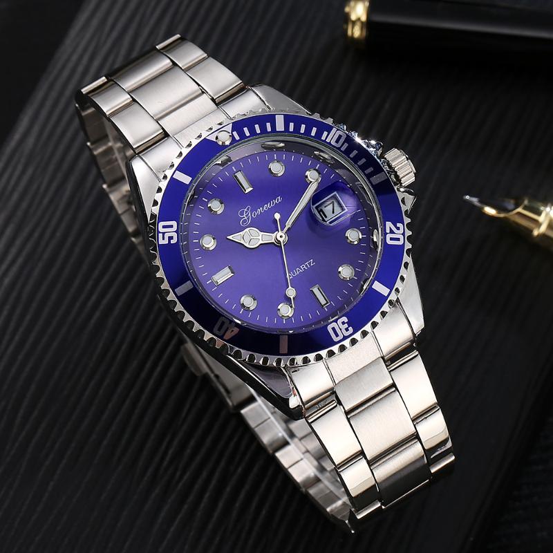 

Wristwatches Mens Watches Top GOA Men Fashion Military Stainless Steel Date Sport Quartz Analog Wrist Watch Cmontre Homme W, Bu