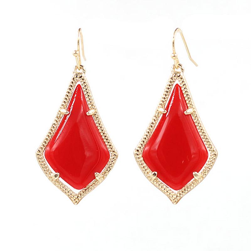 Dangle & Chandelier Kace Highly Bright Dark Red Shinny Drop Earrings For Women-image-704280901