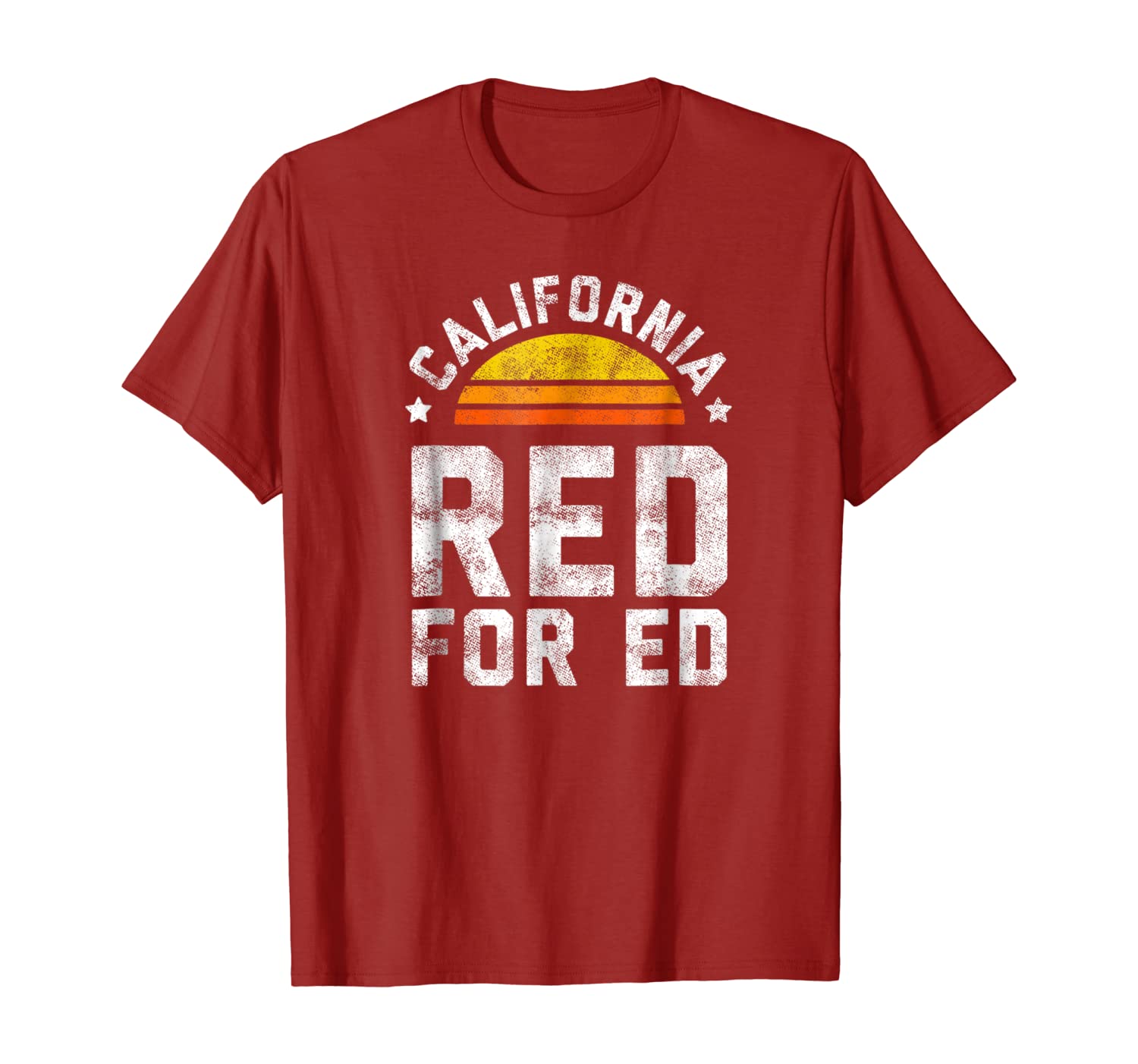 

Red for Ed California Shirt Teacher Strike Protest Retro Tee, White;black