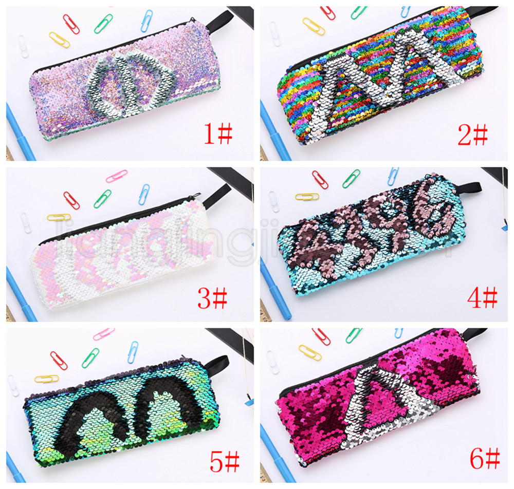 

Favor FFA2090-2 Sequins Storage Kids Sequins Student Case Pencil Glitter Student Cosmetic Bag Bag Coin Bags Party 6styles Mermaid Tgwqr, Red;black