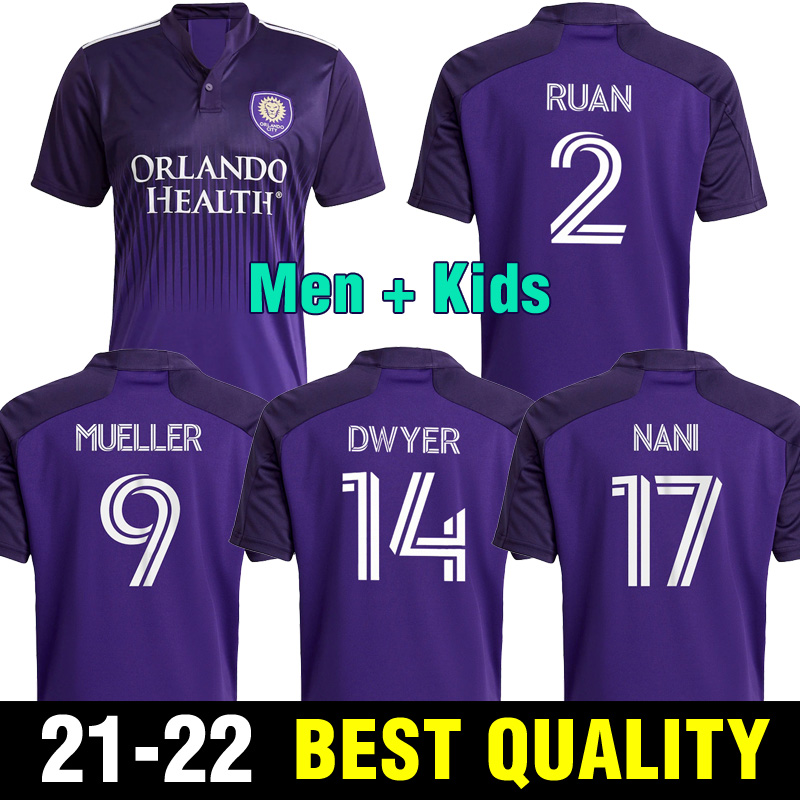 

MLS Men kids 2021 2022 Orlando Soccer Jerseys HOME City NANI PATO DWYER AKINDELE MUELLER 21 22 RUAN KLJESTAN JOHNSON child Football shirt