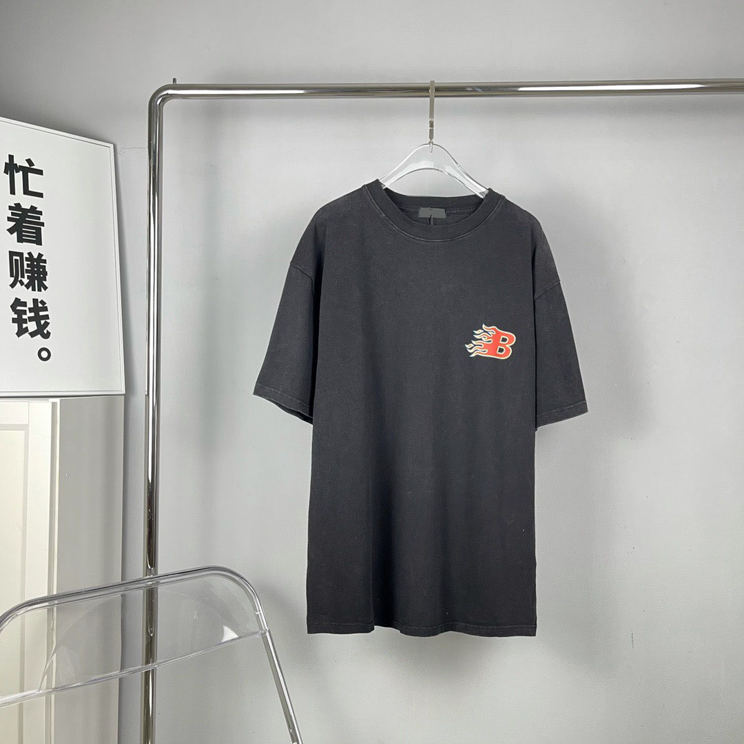 

2021ss spring and summer new high grade cotton printing short sleeve round neck panel T-Shirt Size: m-l-xl-xxl-xxxl Color: black white cmm256