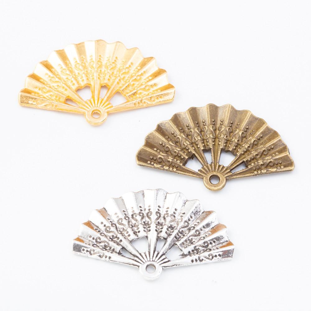 

50pcs 21*33MM Antique silver color hand fan charms bronze golden gold China pendants for bracelet necklace earring diy jewelry
