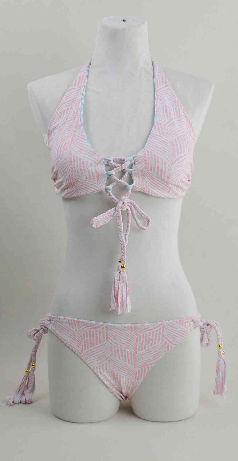 

Bikini set S//L/XL Wearing Bkini fashion Lady flower print String tassel Bikini Set sexy Swimsuit lady sexy Swimsuit bra new arrival Double, White;black