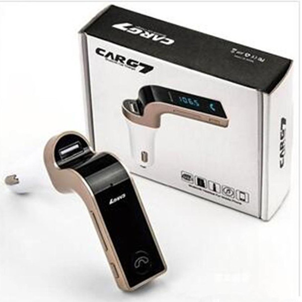 

Car Wireless Bluetooth MP3 FM Transmitter Modulator 2.1A Car Charger Wireless Kit Support Hands-free G7 With USB Car Charger With Package