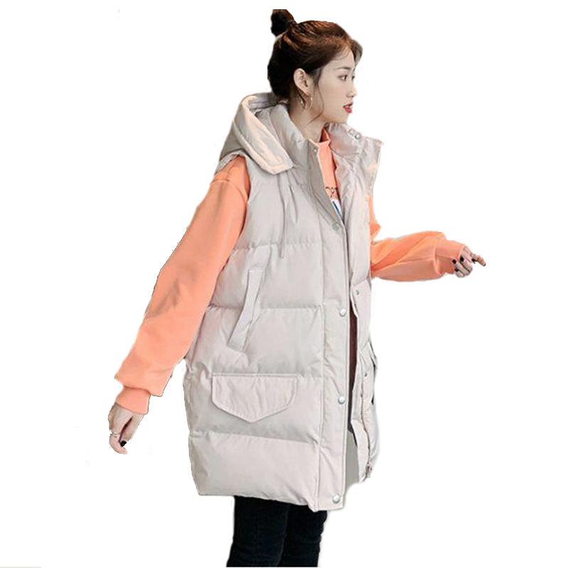 

Women' Vests Cotton Winter Warm Ladies Waistcoat Vest Jacket Fashion Sleeveless Women Plus Size Down Bodywarm, Beige