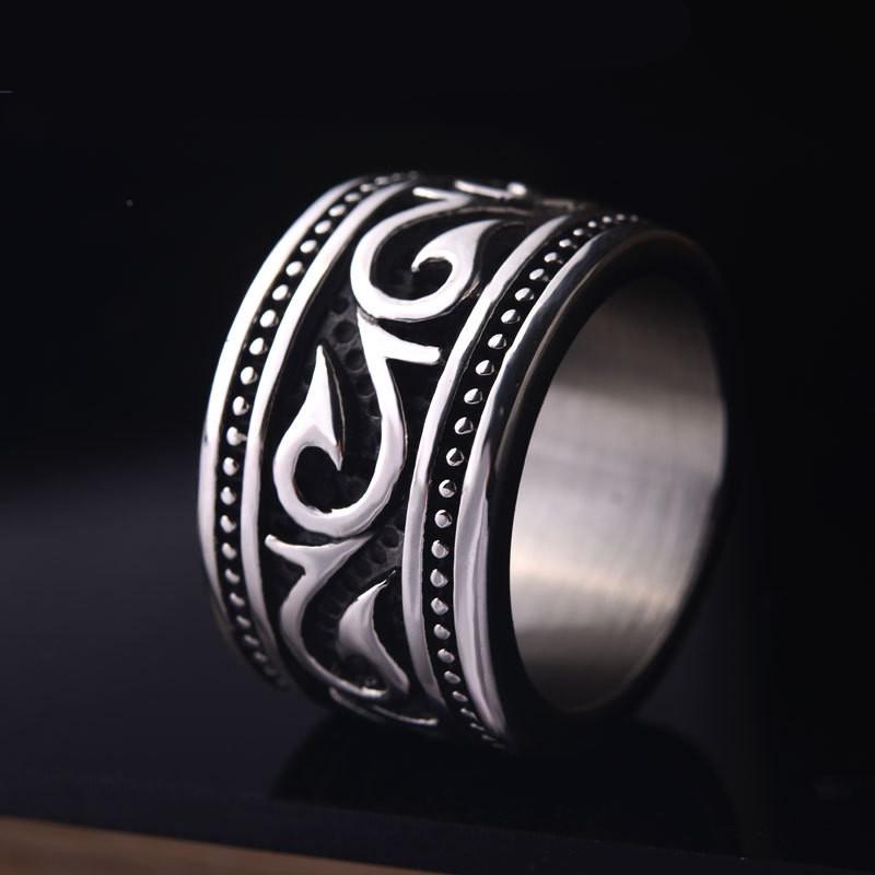 

Cluster Rings Nordic Design Viking Ring Men's Wedding Fashion Punk Rock Party Stainless Steel Jewelry