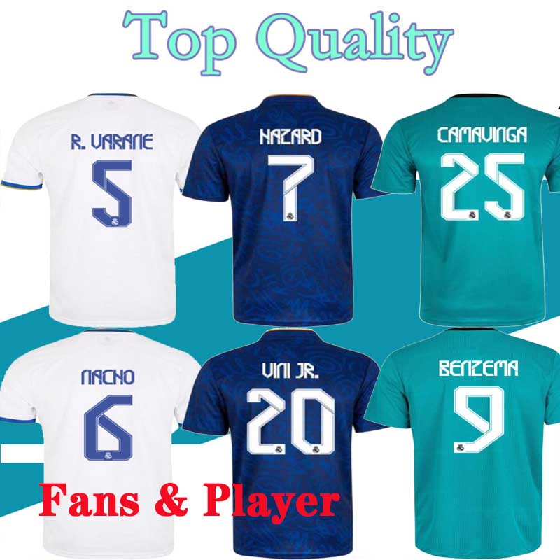 

3XL  soccer jerseys real Madrid 21 22 Benzema VINI JR Modric ASENSIO SERGIO camiseta de fútbol 2021 football shirt camisa futebol Player +Fans, Away player