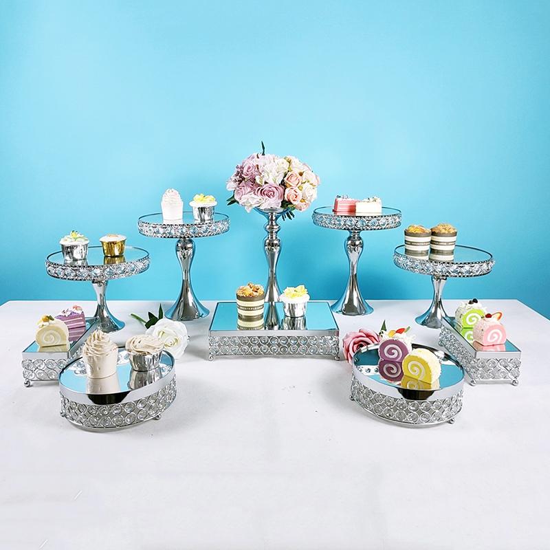 

Other Bakeware 3pcs-13pcs High Grade Electroplate Metal Wedding Cake Rack Mirror Dessert Stand