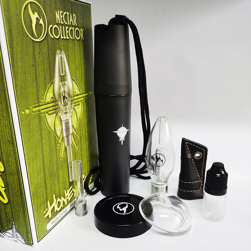

2022 Honeybird Nectar Collector Kits with Titanium Ceramic Quartz Tip Mini Glass Pipe Oil Rig Dab Bong heat not burn kit