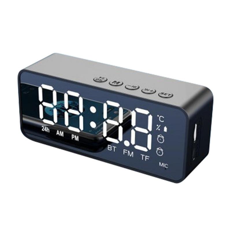 

Portable Speakers Wireless Bluetooth-compatible Speaker FM Radio Sound Box ,Mini Card Mirror Alarm Clock Sound, Dual Set