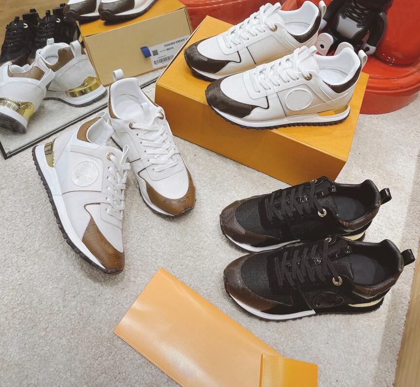 

Designer sneakers leather casual run away shoes Women men shoe genuine leathers fashion Mixed color box 35-45, Color 7