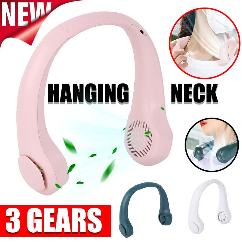

Electric Fans Mini Neck Fan Portable Bladeless Rechargeable Leafless Hanging Air Cooler Cooling Wearable Neckband USB Charging