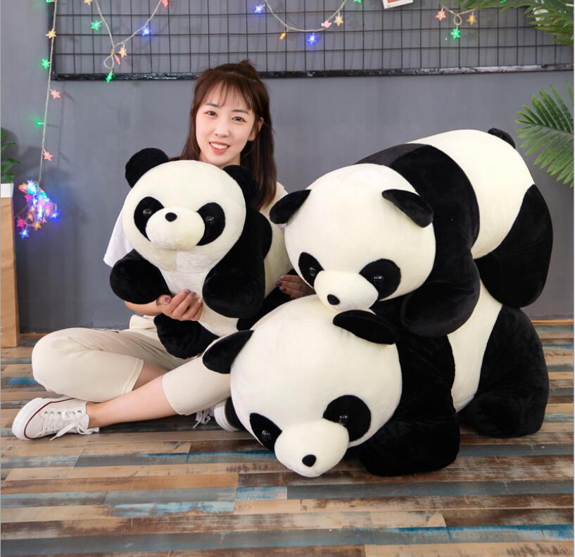 

25 cm simulation giant panda doll plush toy cute animal Children's Gift, Black