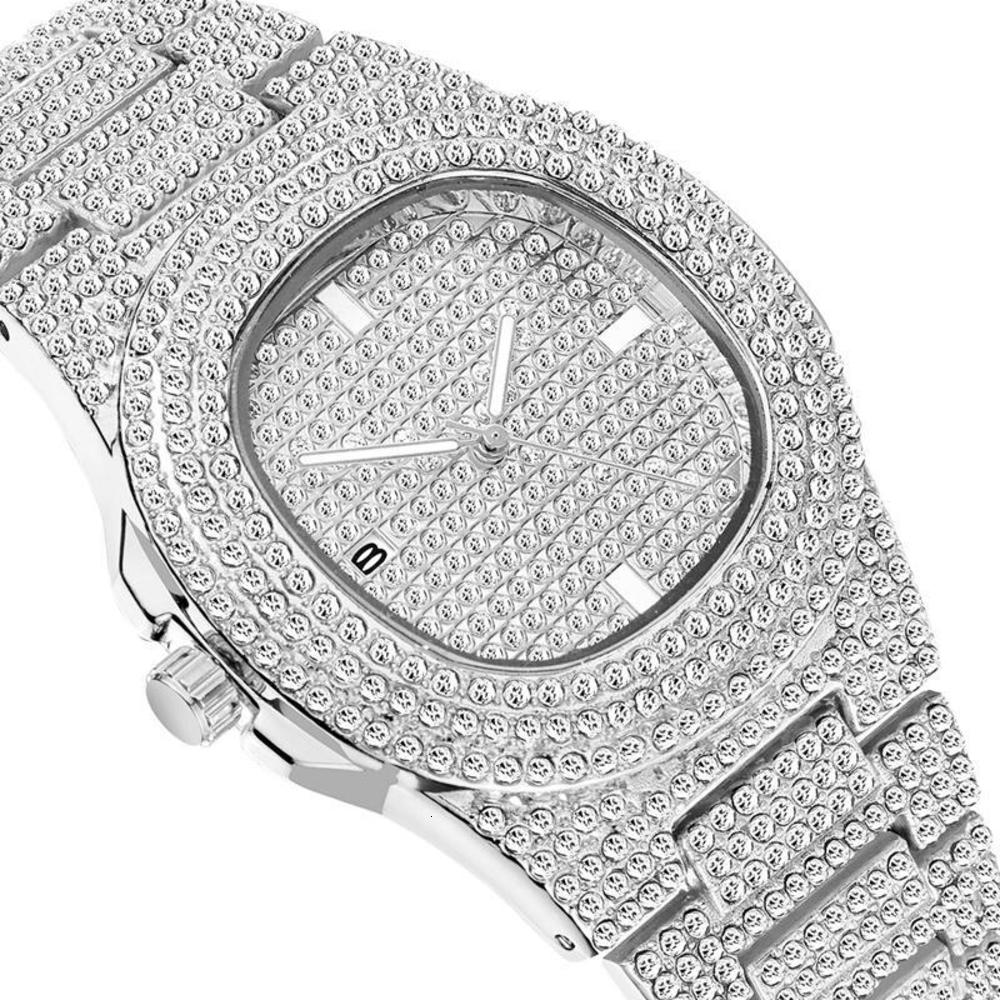 

2021 Mens Watch Shinning Diamond Wacth Iced Out es Stainless Steel Men Quartz Movement montre Gift Party es Wristwatch Clock