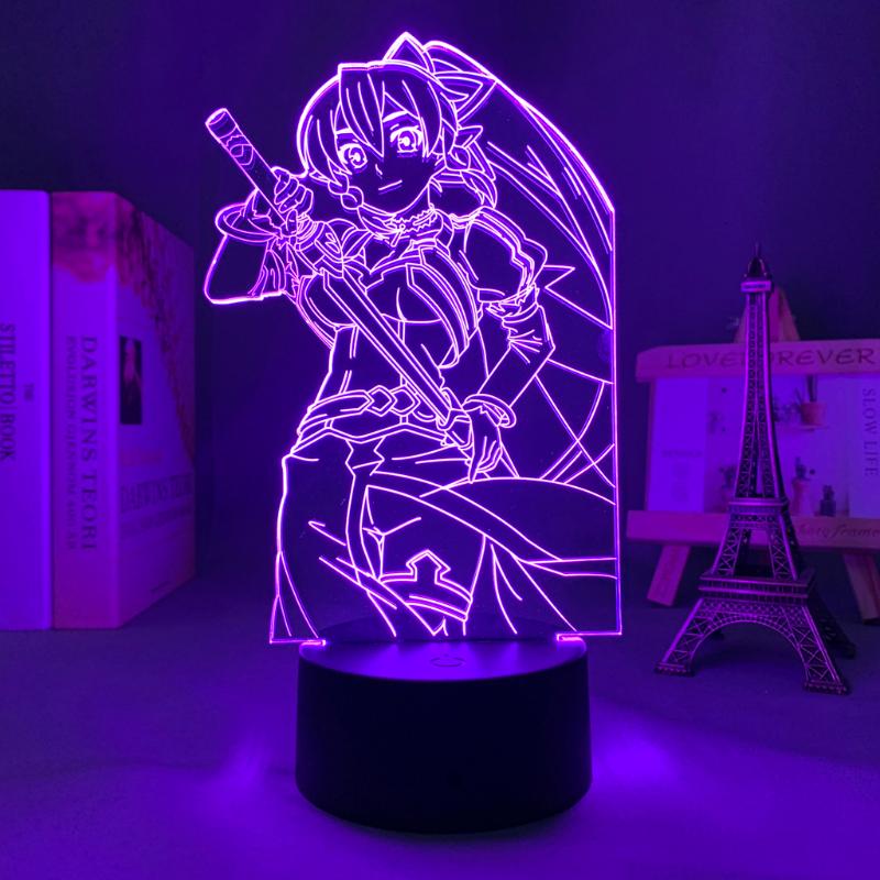 

Night Lights 3d Led Light Anime Sword Art Online Leafa Figure For Bedroom Decor Nightlight Birthday Gift Room Lamp Manga SAO
