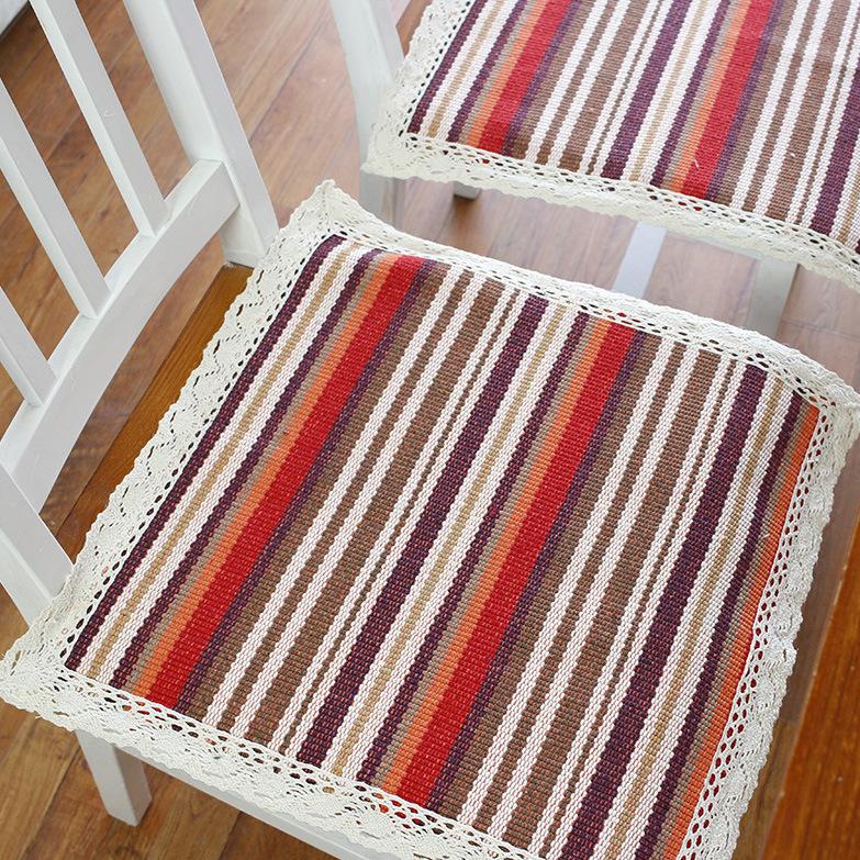 

Cushion/Decorative Pillow Summer Thin Dining Chair Cushion Cotton Woven Office Computer Seat Linen Cloth Art