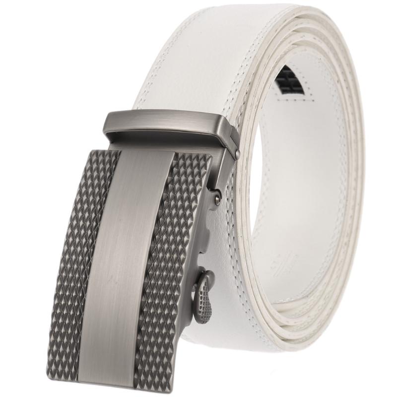 

Belts Business White Designer Alloy Automatic Buckle Genuine Leather Belt High Quality Waistband Fashion Strap, Black