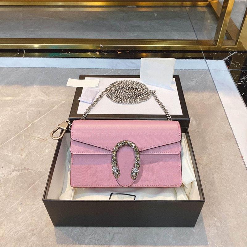

Mini classic retro ladies pink leather 18 cm girls bag handbag purse messenger fashion designer chain shoulder