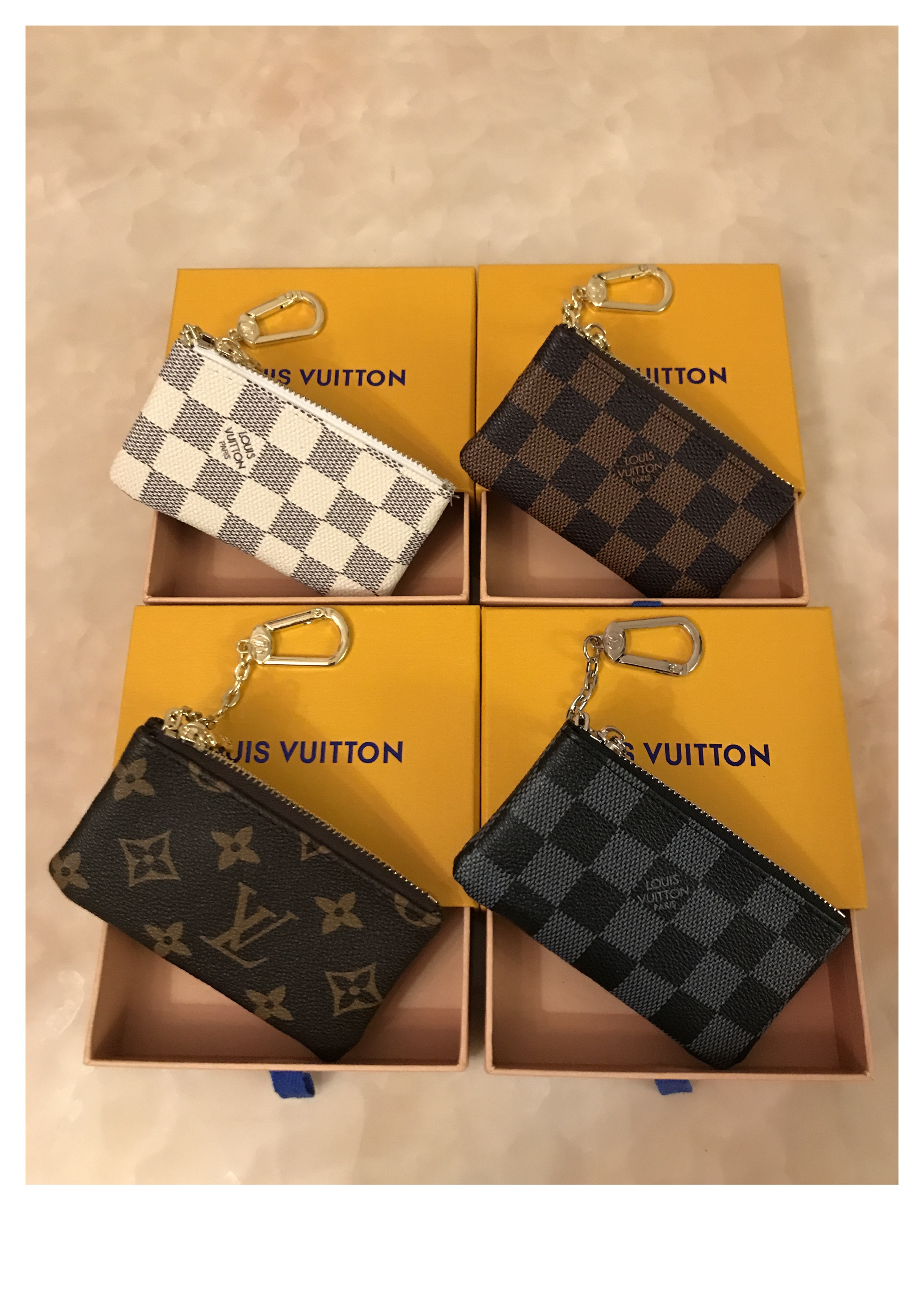 

LV LOUIS 1 VITTON Top Quality Coin Purse Keys women bags Pouch Leather Holds 4 Color Fashion Women Key Holder Small Wallets, Red;black