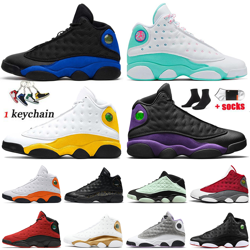 

Jumpman 13 Mens Womens Basketball Shoes 13s Houndstooth University Gold Del Sol Hyper Royal Reverse Bred Court Purple Sports Sneakers Trainers, C12 36-47 he got game