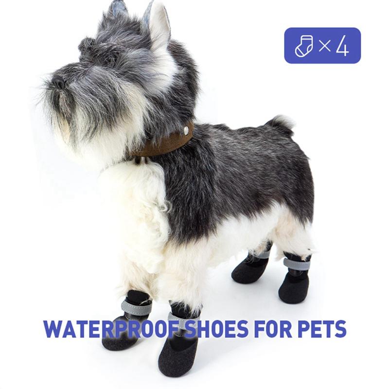 

Dog Apparel Winter Warm Pet Cat Reflective Shoes Outdoor Rain Boots For Small Protector Anti-Slip Socks Waterproof Supplies