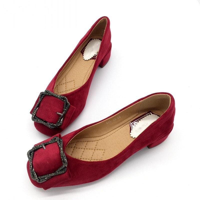 

Dress Shoes EST Spring Autumn Fashion Women Pumps Metal Button Square Toe Woman High Heels Ladies Single, Black