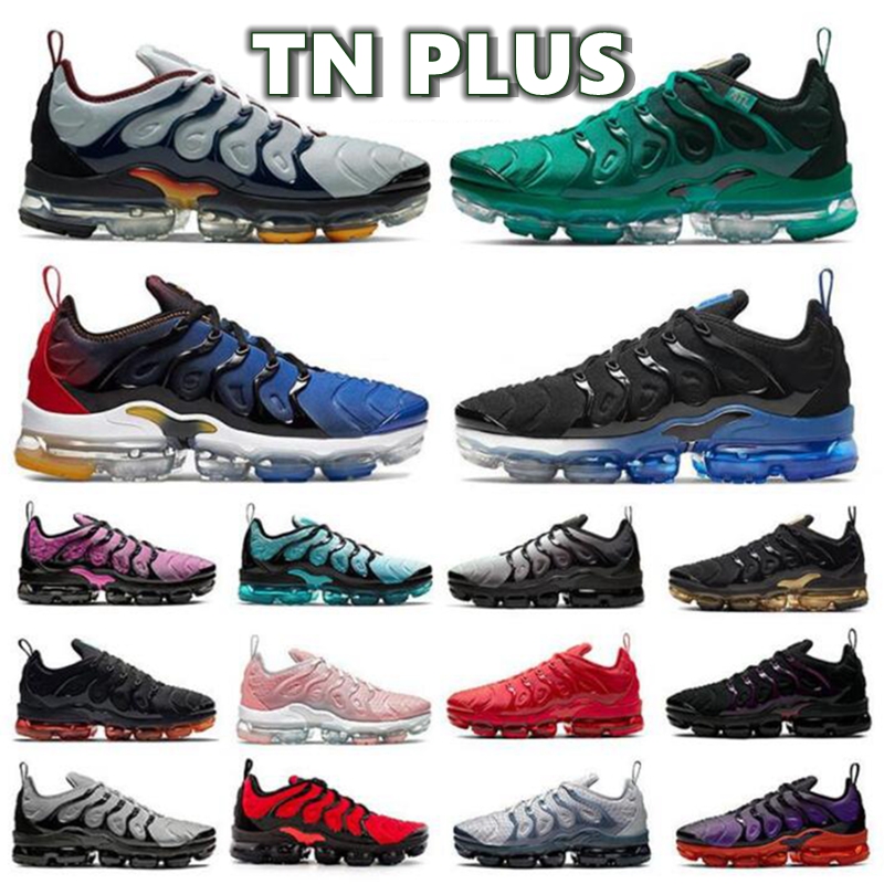 

2021 Vapormax Tn Plus Mens Womens Vapors Running Shoes Fresh Dark Stucco Cherry Triple Black Royal Maxes Tns Outdoor fashion Trainers Sneakers EUR 36-45, Box