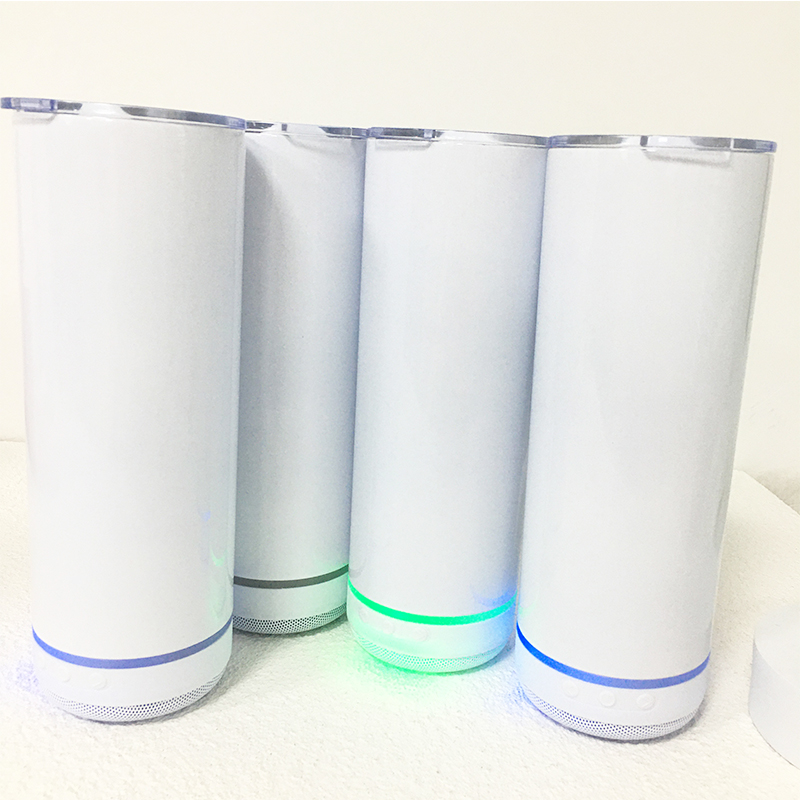 

Sublimation Wireless Music Tumbler 20oz Double Wall Straight Tumblers Protable Coffee Milk Mug Home Party Supplies, Customize