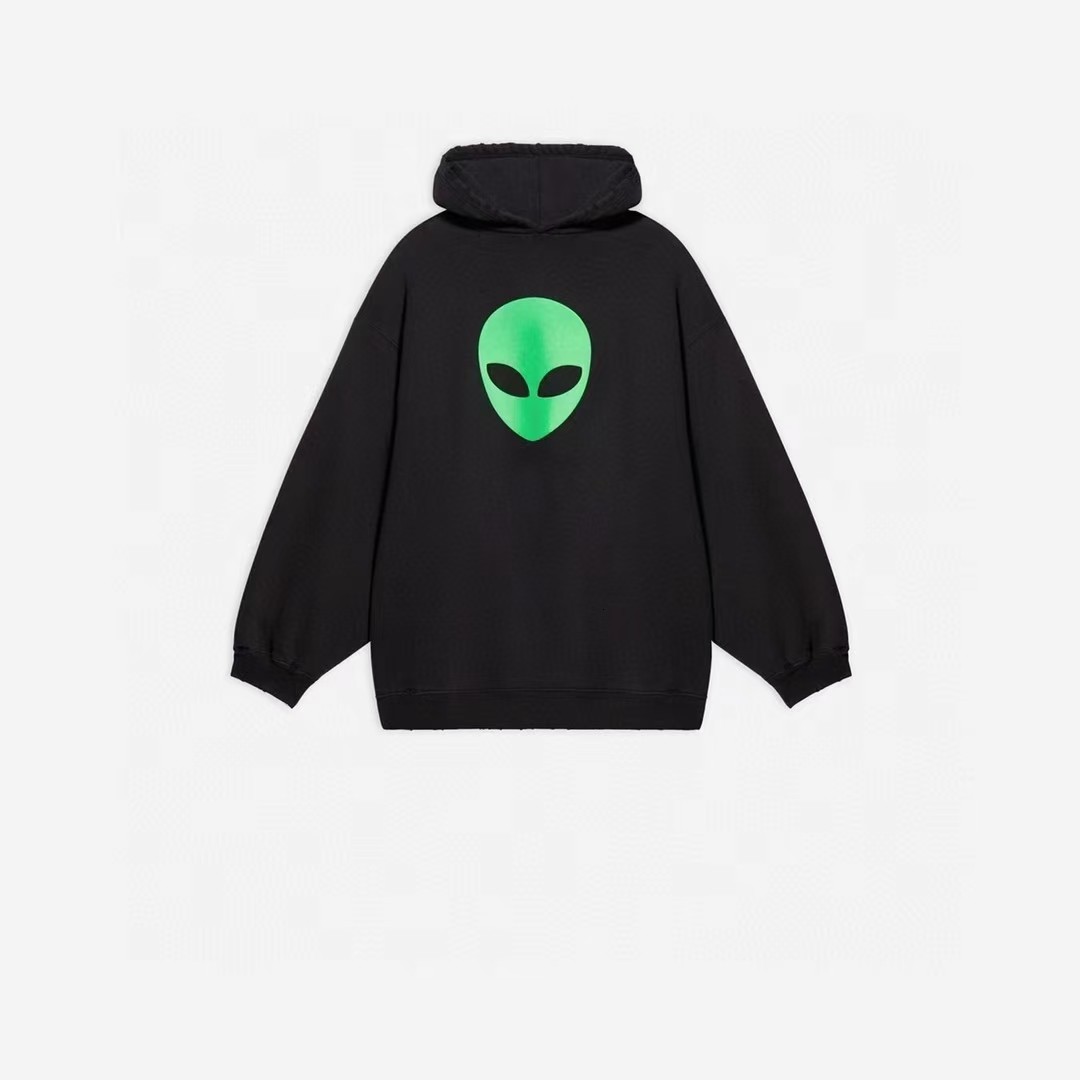 

pattern black Alien sweater women's fashion designer's Unisex coat Hoodie