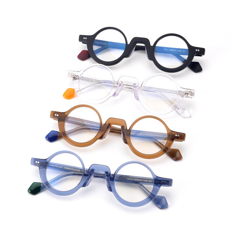 

Fashion Sunglasses Frames Retro Acetate Optical Frame High Quality Handmade Eyewear Vintage Round Unisex Prescription Glasses