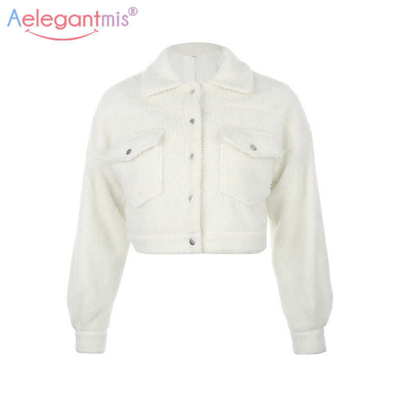 

Aelegantmis Streetwear Autumn Winter Warm Women Faux Fur Coat Soft ry Lamb Short Jacket Ladies Loose Casual Outerwear 210607, White
