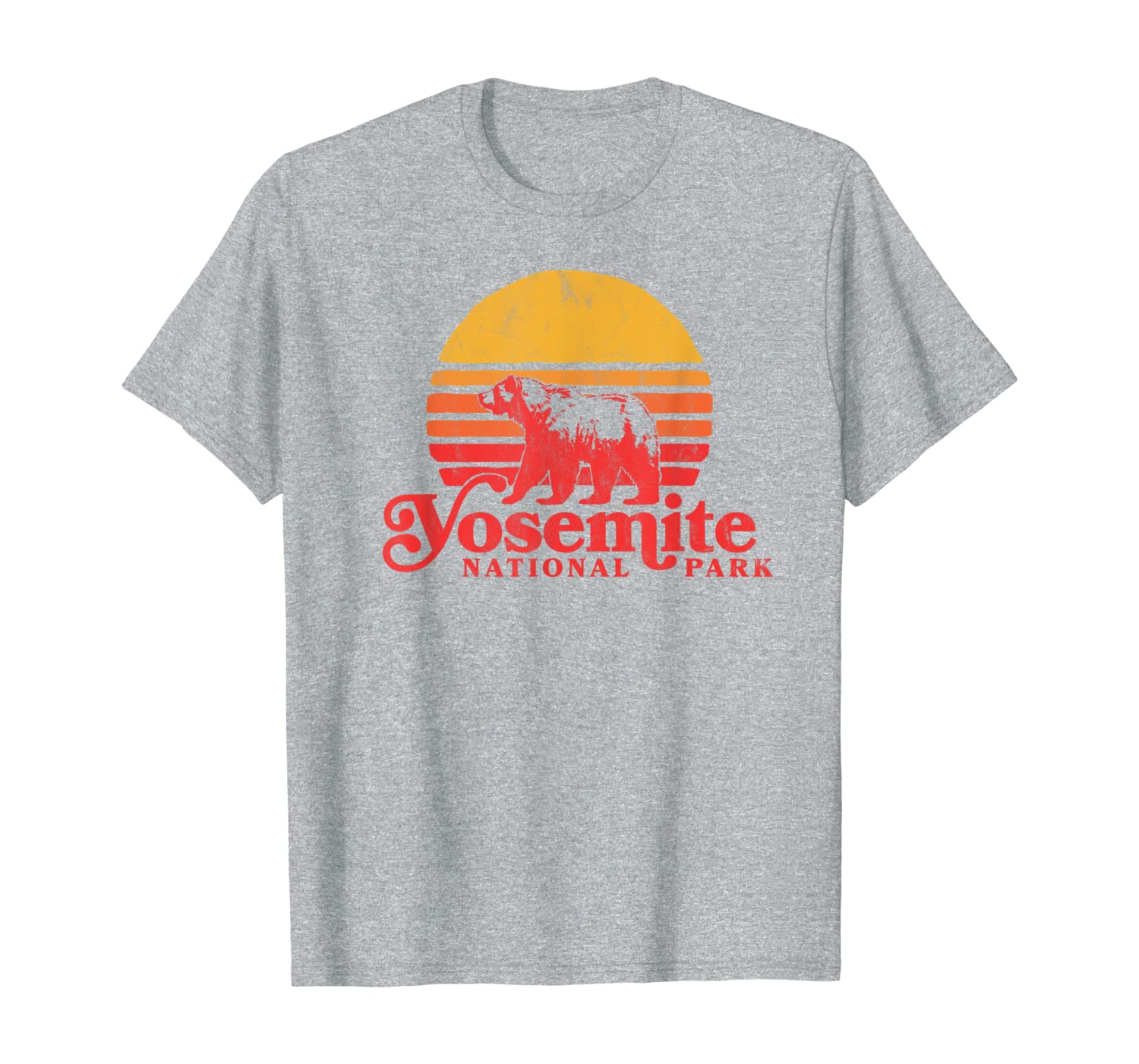 

retro yosemite national park shirt - bear vintage sun, White;black
