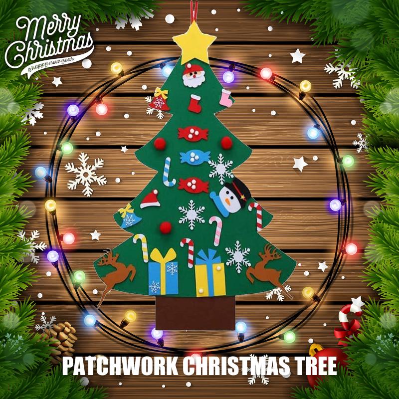 

Christmas Decorations DIY Felt Tree - Door Wall Hanging Xmas Gifts Ornaments For Toddlers Craft Kits Party Supplies