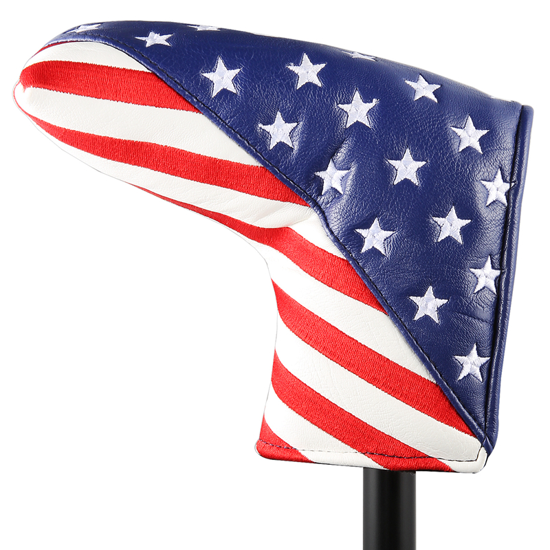 

USA Flag Embroidery Golf Club Headcover for Blade Putter Personality Style