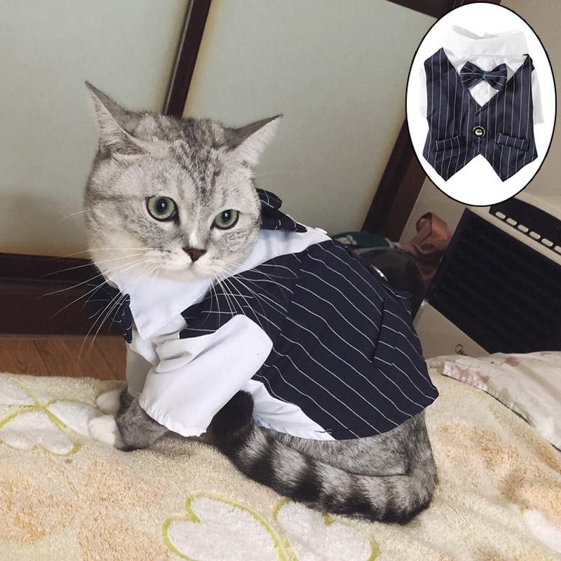 

Cat Costumes Pet Clothes For Cats Party Wedding Gato Coat Tuxedo Para Katten Dress Suit Fashion Annual Meeting Mascotas Ropa Dog Clothing
