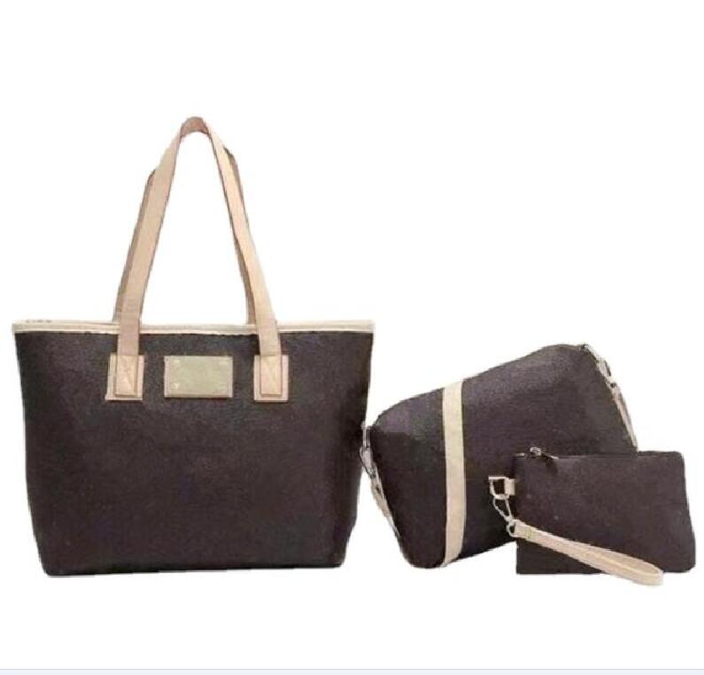 

3 pcs/set Designers Women Shoulder Bags Luxurys Handbags Brown Flower High quality Messenger Chain Strap Cross Body Ladies Flap Purse classic 185