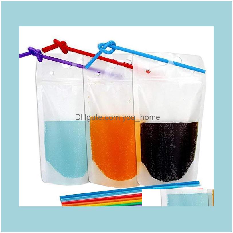 

Packing Office School Business & Industrial500Ml With St Smoothie Bags Juice Heavy Duty Hand-Held Translucent Reclosable Ice Drink Pouches B