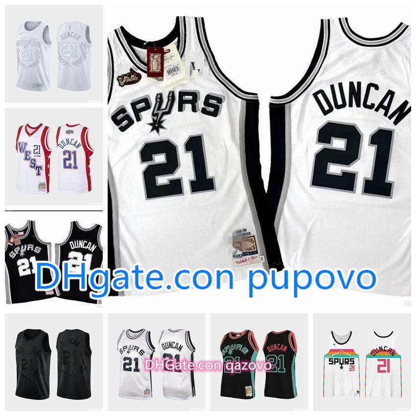 

Men San Antonio Spurs Tim Duncan 21Mitchell & Ness 1998-1999 Authentic Jersey, Black;red