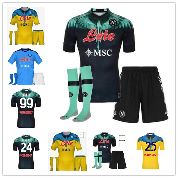 

21 22 Napoli soccer jerseys 2021 2022 Naples football shirt set KOULIBALY INSIGNE Maradona maillot de foot MERTENS Men Kids Kit uniform